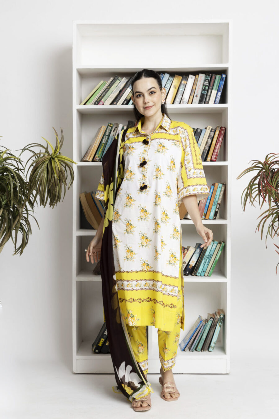 Buy Premium Chiffon Karachi Suits - Printed Lawn Shirt, Trouser & Chiffon Dupatta. Free Shipping & COD at Fabcollections.