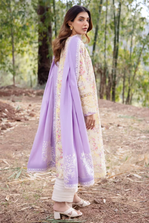 Embrace style with our Lahore Suits ensemble, showcasing digital prints, embroidered sleeves, and voile dupatta.