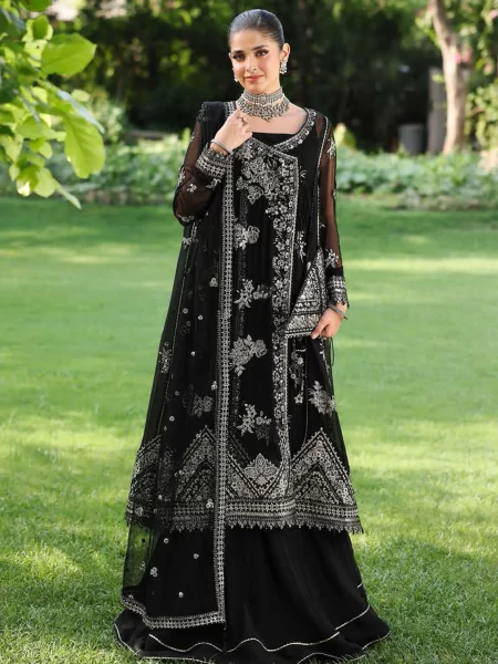 Roheenaz Embroidered Chiffon Suits Unstitched 4 Piece RNZ25AL RN-101 Zyrah - Formals Collection
