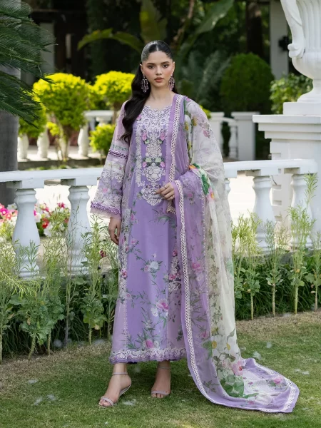 Signature Embroidered Lawn with Chiffon Collection Vol II ’26 by Elaf || ESG-1B BIANCA