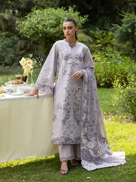 Elaf Luxury Lawn Vol 2 | 2026 || ELQ-4B PURE PLUM