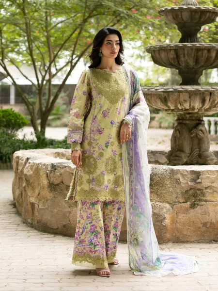 Signature Embroidered Lawn with Chiffon Collection Vol II ’26 by Elaf || ESG-8A OLIVIA