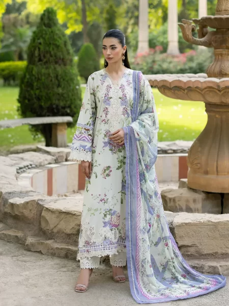 Signature Embroidered Lawn with Chiffon Collection Vol II ’26 by Elaf || ESG-3B KATIE