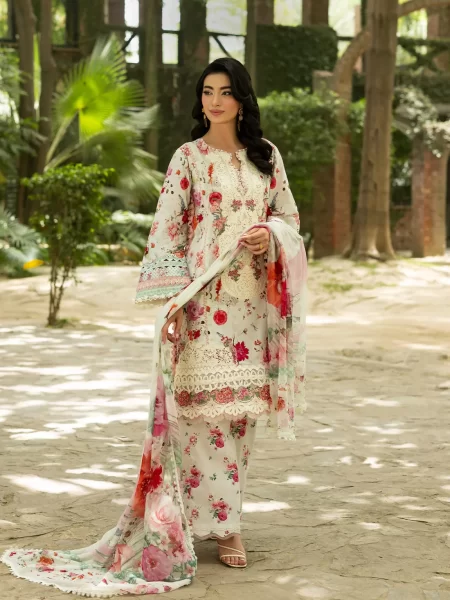 Signature Embroidered Lawn with Chiffon Collection Vol II ’26 by Elaf || ESG-4A CLAIRE