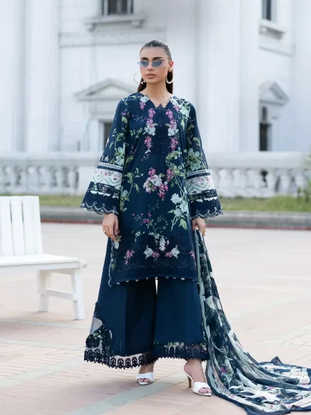 Signature Embroidered Lawn with Chiffon Collection Vol II ’26 by Elaf || ESG-3A MARIEL