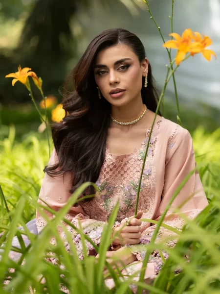 Elaf Luxury Lawn Vol 2 | 2026 || ELQ-6A BLUSHING ROSE