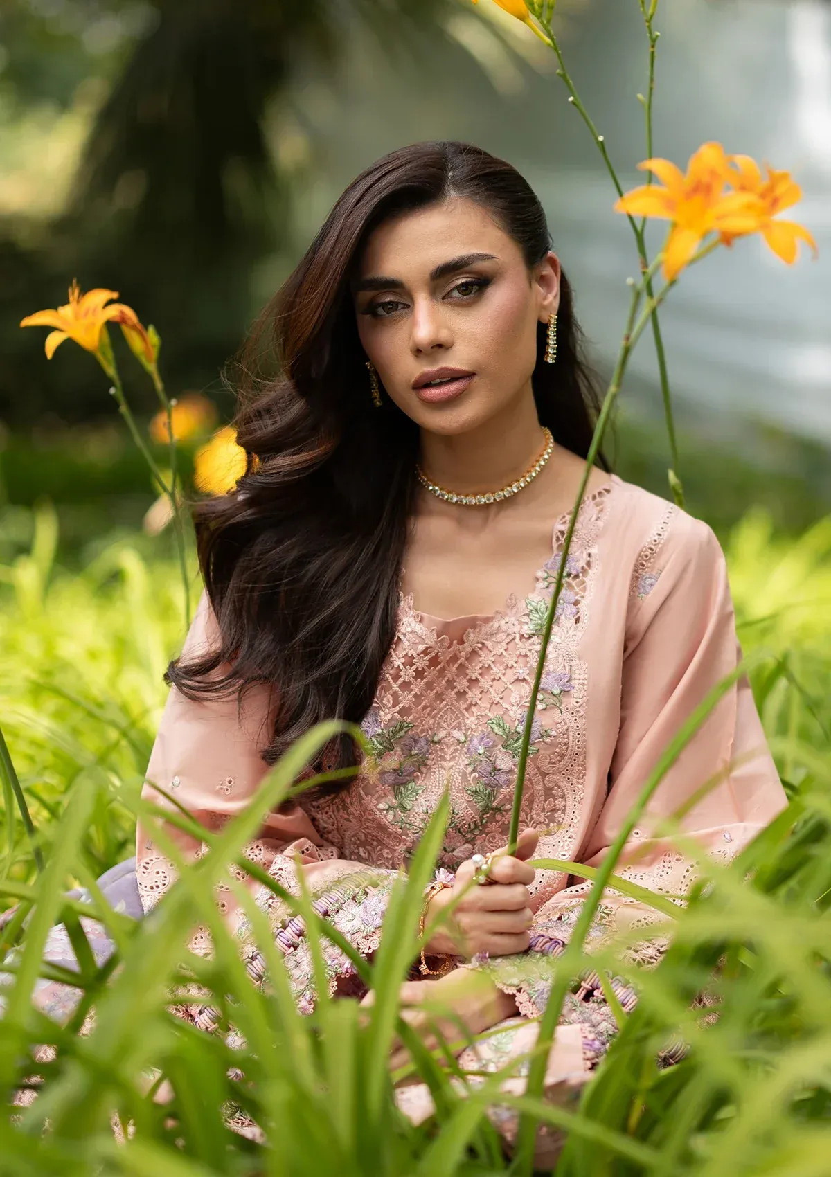 Elaf Luxury Lawn Vol 2 | 2026 || ELQ-6A BLUSHING ROSE