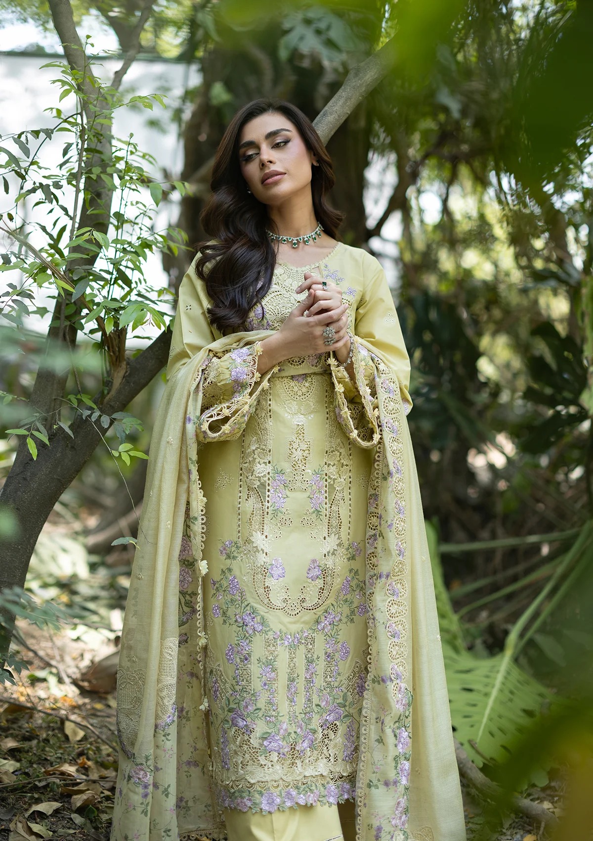 Elaf Luxury Lawn Vol 2 | 2026 || ELQ-3B EMERALD FERN - Image 2