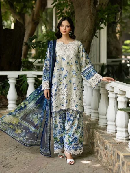 Signature Embroidered Lawn with Chiffon Collection Vol II ’26 by Elaf || ESG-8B CELINE