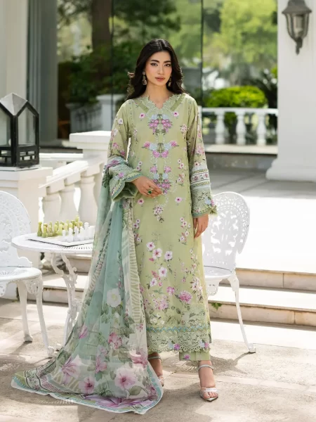 Signature Embroidered Lawn with Chiffon Collection Vol II ’26 by Elaf || ESG-6A JADE