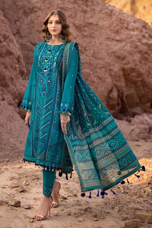 Lawn Suit with Embroidery and Pure Chiffon Dupatta - Image 4