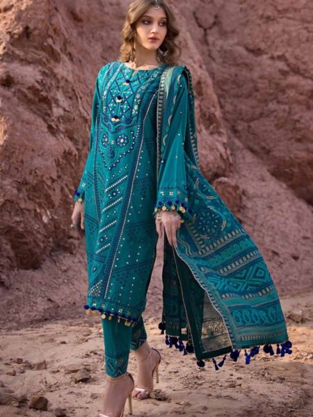 Lawn Suit with Embroidery and Pure Chiffon Dupatta