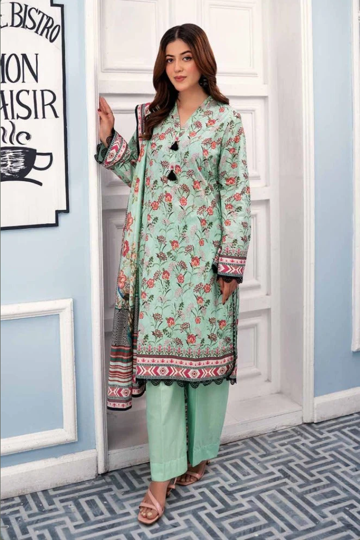 Printed Lawn Suit with Lawn Dupatta - Image 2