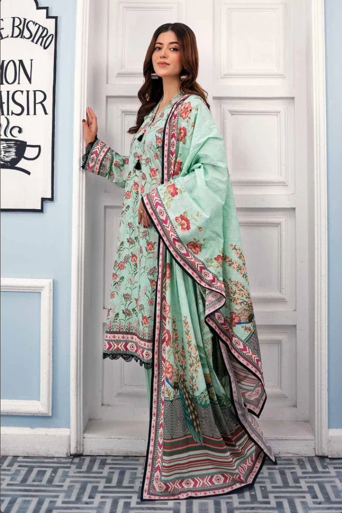 Printed Lawn Suit with Lawn Dupatta