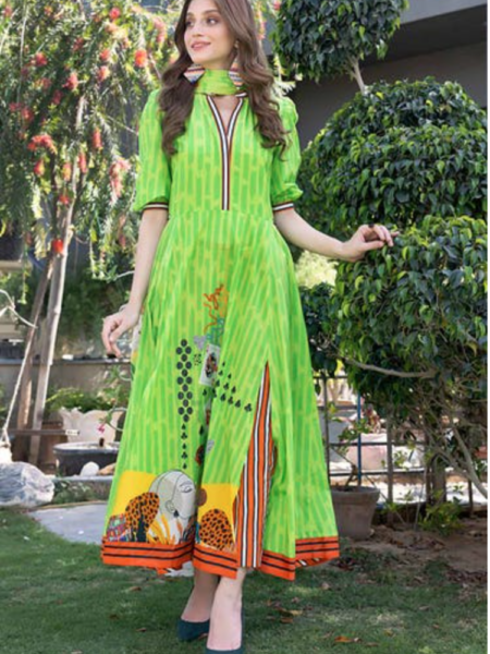 Printed Lawn Suit with Lawn Dupatta