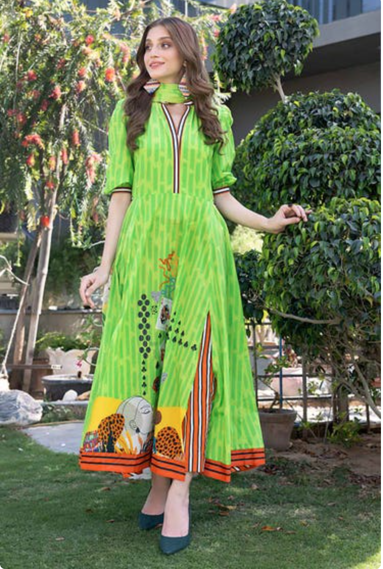Printed Lawn Suit with Lawn Dupatta