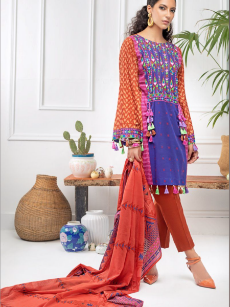 Printed Lawn Suit with Lawn Dupatta