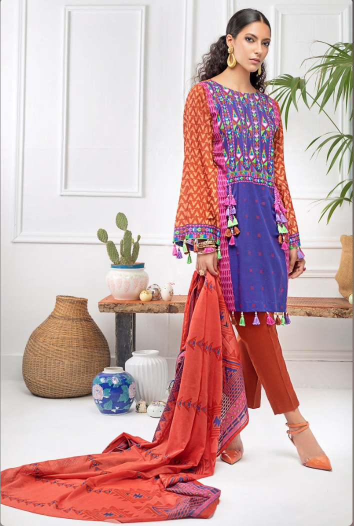 Printed Lawn Suit with Lawn Dupatta