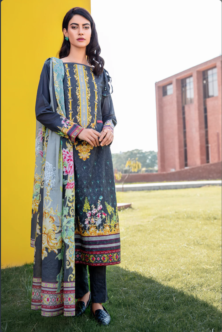 Lawn Suit with Embroiderry and Lawn Dupatta