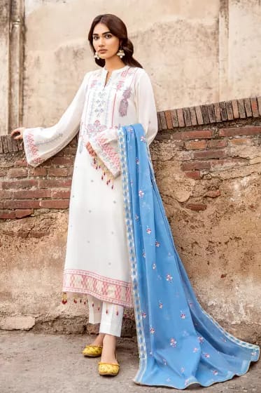 Lawn Jacquard Suit with Designer Dupatta