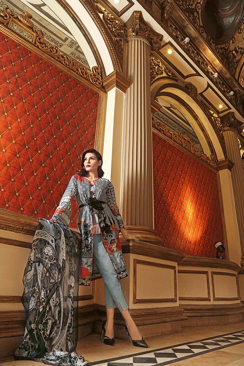 Lawn Suit with Embroidery and Pure Chiffon Dupatta