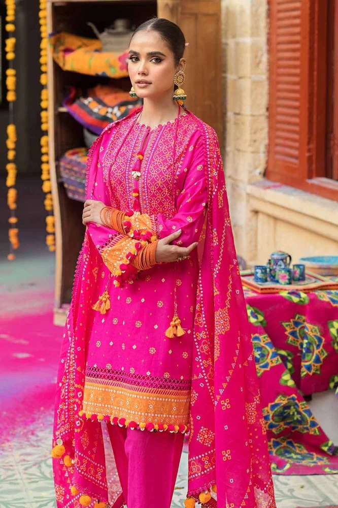 Printed Lawn Suit with Lawn Dupatta - Image 3