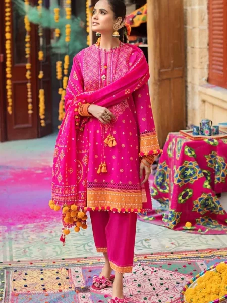 Printed Lawn Suit with Lawn Dupatta