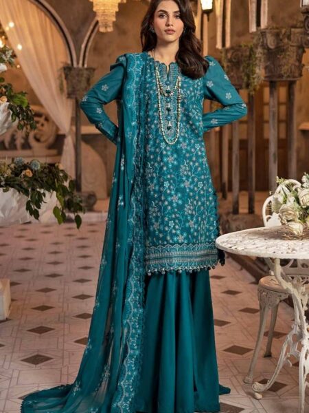 Lawn Suit with Embroidery and Pure Chifon Enbroidered Dupatta