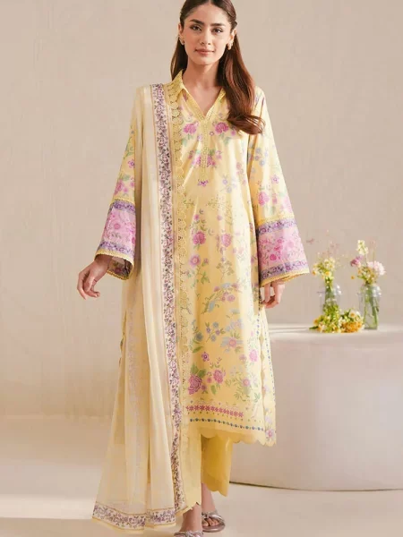 Cross Stitch - Daily Unstitched Lawn - Pastel Bloom
