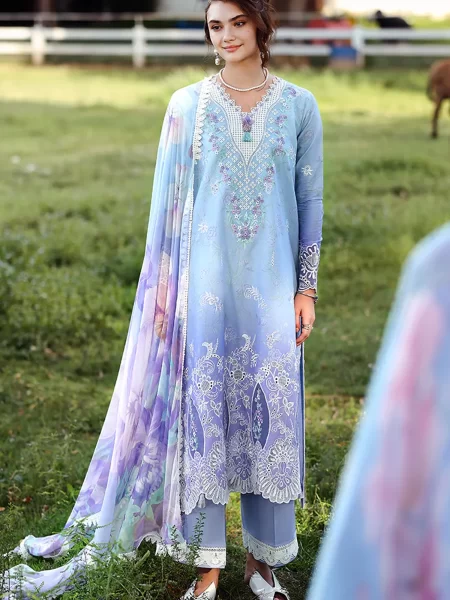 Mushq Solace Ombre Embroidered Lawn Unstitched 3 Piece Suit - Ombre Whisper - MQ26OMB - Lavender - Summer Collection