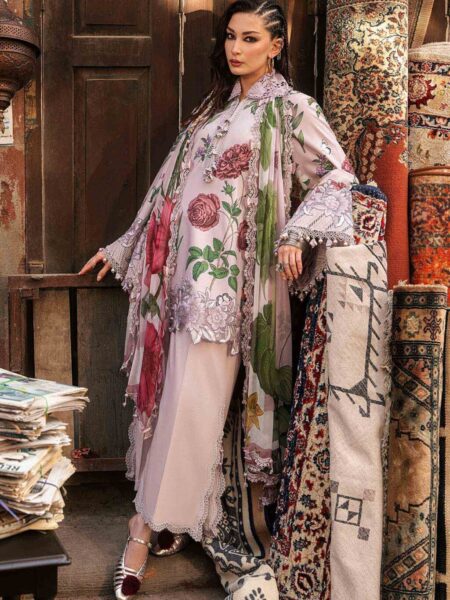 M Prints Maria B | Embroidered Cambric Suit – Lilac (MPT-3109-A)