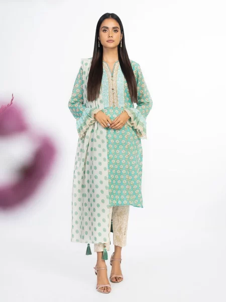 Al-Karam S/S Lawn SS4.1 Turquoise