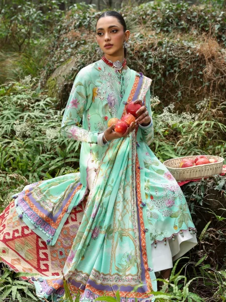 Zaha Neelum Luxury Lawn – ELARA (ZL25-02 B)