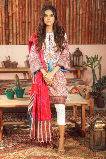 Alkaram 3 Piece Printed Lawn Suit With Jacquard Net Dupatta 24059 Summer Lawn Collection